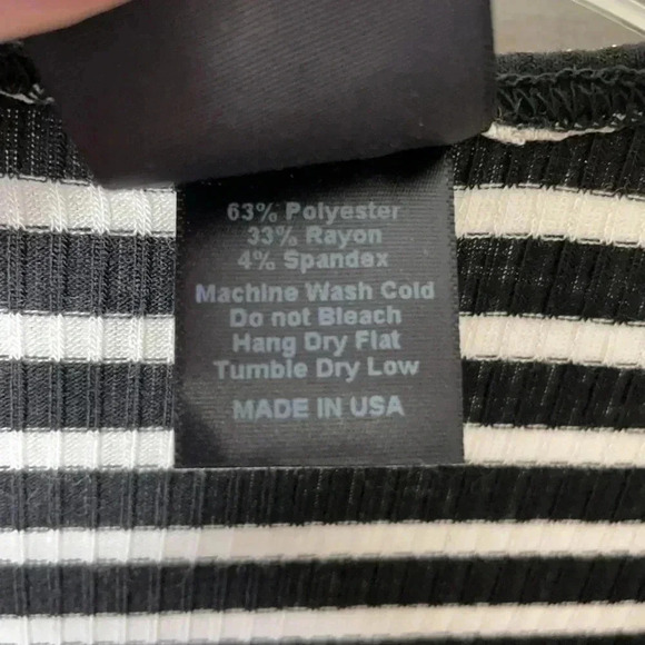 New Agnes & Dora Black White Stripe Hi Low 3/4 Sleeve Tunic XXS - Picture 6 of 6